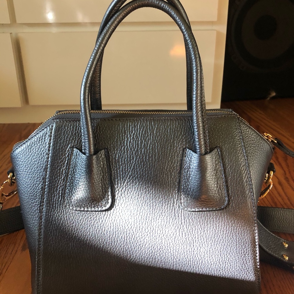 Valentino Studded Pebbled Leather Satchel - Picture 4 of 8